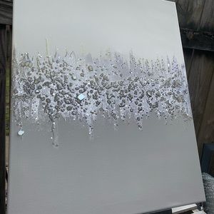 Silver glam wall art set